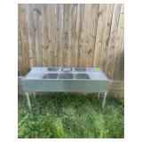 3 Compartment Bar sink w/ 2 drainboards