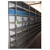 Metal Shelving (12) Sections, 36'W x 18'D x 84'