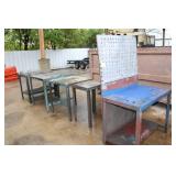 (5) Shop Built Metal Work Tables
