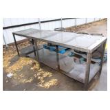 Shop Built Metal Work Table, Approx. 9' x 30'