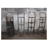 (4) Hand Trucks with Solid Tires