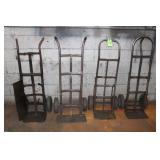 (4) Hand Trucks with Solid Tires