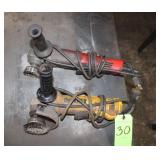 (2) Corded Angle Grinders w/Wire Wheel Brushes;