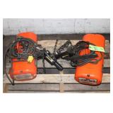 (2) CM Chain Hoists; (1) 1/2 Ton, (1) 1/4 Ton