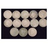 13 Assorted Liberty Head 'V' Nickels