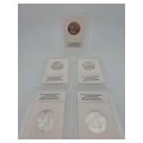 Five 2013 .999 Silver Native American Dollars
