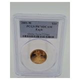 2001-W $10 Proof American Gold Eagle  PCGS PR70DCAM