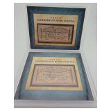 Two Confederate Bond Coupons