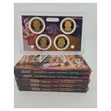 5 Presidential $1 Coin Prof Sets