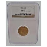 1913 $5 Indian Head Half Gold Eagle NGC MS62