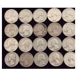 Twenty Pre 1965 Washington Silver Quarters *See Description