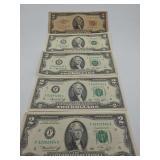 1953 Red Seal $2 Bil & 3 1976 & 1 1995