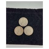 Trio of Barber Half Dollars