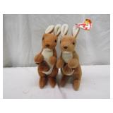 2 TY "Pouch" Beanie Babies One w/o Tag