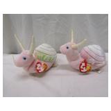 2 TY "Swirly" Beanie Babies