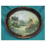 Framed Lithograph Print " Alderton Village"