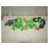 TY Reptiles Beanie Babies 2 Have No Tags
