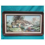 Framed Lithograph Print "Clover Lane Cottage"