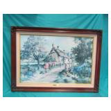 Framed Lithograph Print " Rodway Cottage"