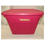 Pink Sterilite Plastic Storage Tub 18 Gal