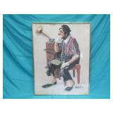 Framed Print Of Clown 28" T x 22 1/4" W