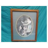 Framed Print Girl w/ Dog 23 1/2" T x 19" W