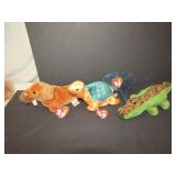 TY "Paul, Peekaboo, Sting, Ally" Beanie Babies