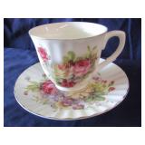 Grace Floral Ceramic Tea Cup & Saucer