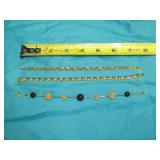 3 Gold Tone Costume Bracelets