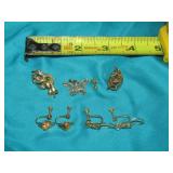 Screw Back Gold Tone Earrings & Other Odd Pcs