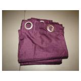 Eggplant/Burgundy Curtains 3 Panels 42" x 84"