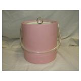 Pink Plastic Ice Bucket 8" T
