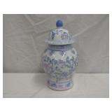Ceramic Lidded Ginger Jar Approx 11" T