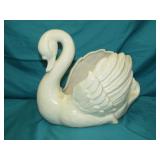 Pottery Swan Planter Approx 9" x 10" L