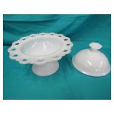 Milk Glass Covered Dish