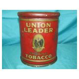 Vintage Union Leader Smoking Tobacco Tin