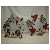 2 Metal Wreaths / Yard Deco Approx 16" Dia