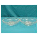 2 Glass Candle Stick Holders