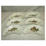 6- Fish Bone Dishes Approx 6"