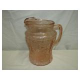 Pink Toned Pitcher Small Crack On Handle