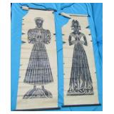 30" T Paper Man & Woman Scrolls 10" W