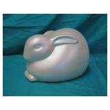 Ceramic Iridescent Bunny 6" T x 8 1/2" L x 6" W