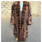 Faux Fur Trench Coat Coat 57"T