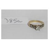 14K Ring w/ Clear Stones