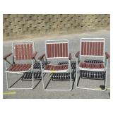 3 Wood & Aluminum Chairs