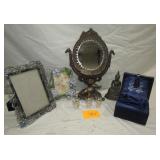 Metal 15" Vanity Mirror & Misc