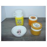 Lot of Thermos and Bowl