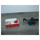 Toy Firetruck and Dozer