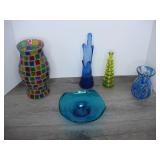 Lot of Glass Vases and Bowl