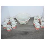 Lot of Vintage Jinge Bell Bowl and Cups